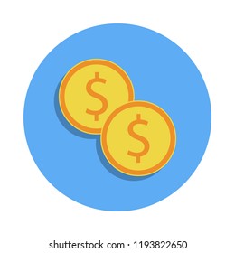 cash coins colored icon in badge style. One of Banking collection icon can be used for UI, UX
