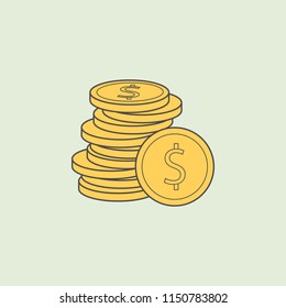 cash coins icon. Element of banking icon for mobile concept and web apps. Field outline cash coins icon can be used for web and mobile