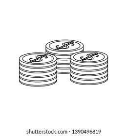 cash coins icon. Element of banking for mobile concept and web apps icon. Outline, thin line icon for website design and development, app development