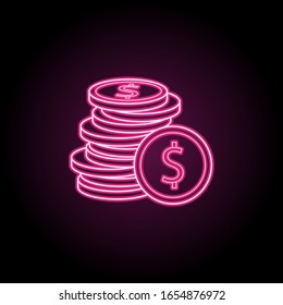 Icono de monedas en efectivo. Línea delgada simple, contorno vector de iconos bancarios para ui y ux, sitio web o aplicación móvil