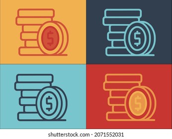 Logotipo de monedas en efectivo, icono plano simple de la moneda, moneda, dinero