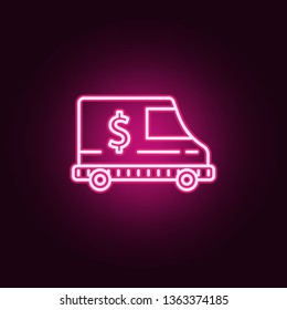 cash collection machine neon icon. Elements of Banking set. Simple icon for websites, web design, mobile app, info graphics