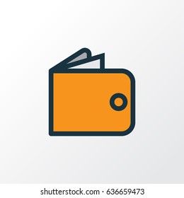 Cash Colorful Outline Symbol. Premium Quality Isolated Purse Element In Trendy Style.
