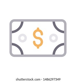 cash colour line vector icon