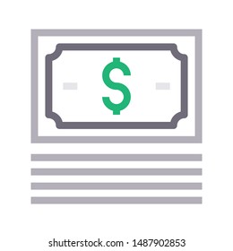 cash colour line vector icon