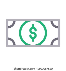 cash colour line vector icon