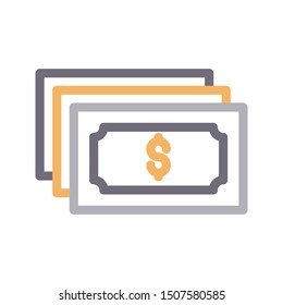 cash colour line vector icon