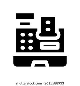cash count glyph icon. Strong and solid vector icon for websites, mobile interfaces, presentations, and visual branding. High quality and easy to edit.