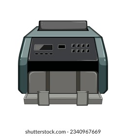 cash counter machine cartoon. economy paper, finance banknote, equipment payment cash counter machine sign. isolated symbol vector illustration