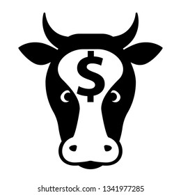 Cash cow silhouette icon. Clipart image isolated on white background