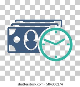 Cash Credit icon. Vector illustration style is flat iconic bicolor symbol, cobalt and cyan colors, transparent background. Designed for web and software interfaces.