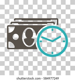 Cash Credit icon. Vector illustration style is flat iconic bicolor symbol, grey and cyan colors, transparent background. Designed for web and software interfaces.