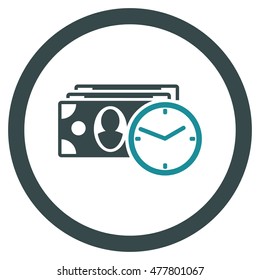 Cash Credit rounded icon. Vector illustration style is flat iconic bicolor symbol, soft blue colors, white background.
