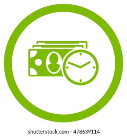 Cash Credit rounded icon. Vector illustration style is flat iconic symbol, eco green color, white background.
