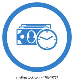 Cash Credit rounded icon. Vector illustration style is flat iconic symbol, cobalt color, white background.