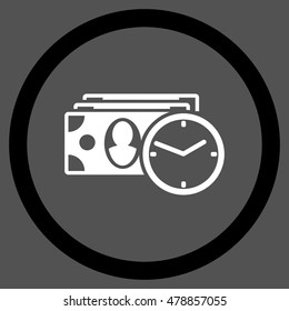 Cash Credit vector bicolor rounded icon. Image style is a flat icon symbol inside a circle, black and white colors, gray background.