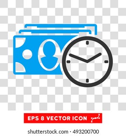 Cash Credit vector icon. Image style is a flat blue and gray icon symbol.