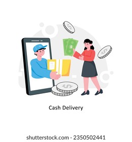 Cash Delivery abstract concept vector in a flat style stock illustration