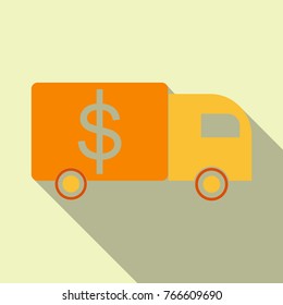 Cash Delivery Car vector icon. Designed for web and software interfaces.