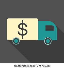 Cash Delivery Car vector icon. Designed for web and software interfaces.