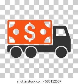 Cash Delivery icon. Vector illustration style is flat iconic bicolor symbol, orange and gray colors, transparent background. Designed for web and software interfaces.