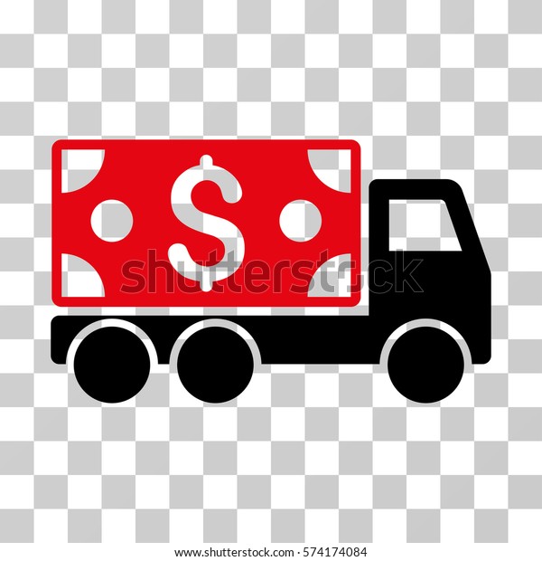 Cash Delivery\
icon. Vector illustration style is flat iconic bicolor symbol,\
intensive red and black colors, transparent background. Designed\
for web and software\
interfaces.
