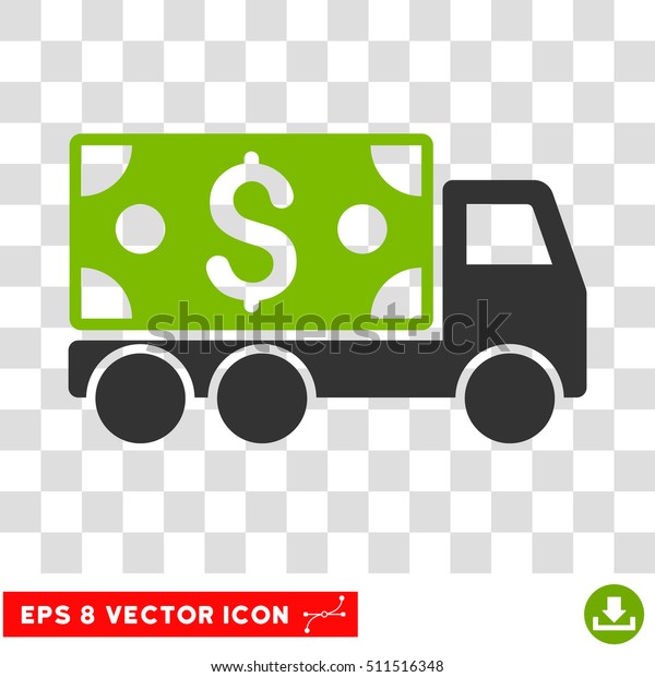 Cash Delivery vector icon. Image style is a flat\
eco green and gray icon\
symbol.