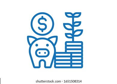 Cash Deposit icon vector isolate on white background, money savings icon
