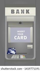 Cash deposit machine. ATM. vector illustration