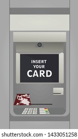 Cash deposit machine. ATM. vector illustration