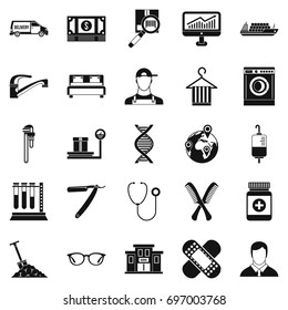 Cash deposits icons set. Simple set of 25 cash deposits vector icons for web isolated on white background