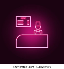 cash desk fast food outline icon. Elements of Mall Shopping center in neon style icons. Simple icon for websites, web design, mobile app, info graphics