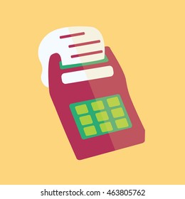 cash desk illustration isolated in a orange background