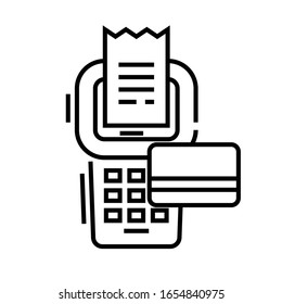 Cash device line icon, concept sign, outline vector illustration, linear symbol.