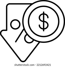 Cash Discount Offer with percentage Down arrow Concept Vector Icon Design, Winter Fall Sales Elements Symbol, Black Friday or Year End Promotion Sign, Shopping Season Discount, 