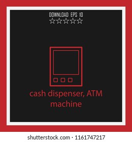 cash dispenser, ATM machine vector icon