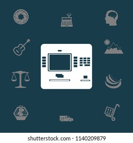 cash dispenser flat icon vector illustration