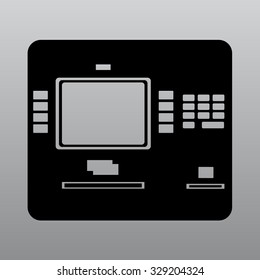 cash dispenser flat icon vector illustration