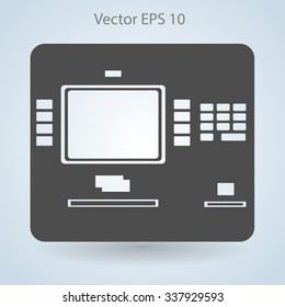 cash dispenser flat icon vector illustration