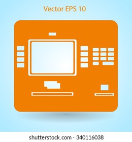 cash dispenser flat icon vector illustration