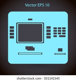 cash dispenser flat icon vector illustration