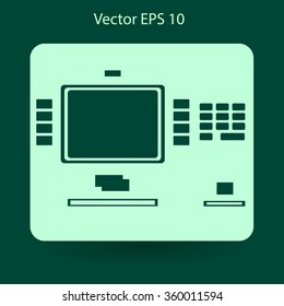 cash dispenser flat icon vector illustration