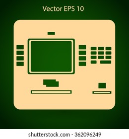 cash dispenser flat icon vector illustration