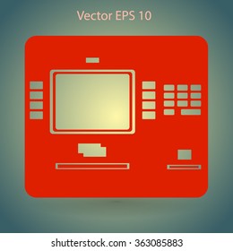 cash dispenser flat icon vector illustration
