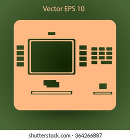 cash dispenser flat icon vector illustration