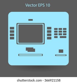 cash dispenser flat icon vector illustration