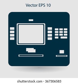 cash dispenser flat icon vector illustration