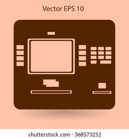 cash dispenser flat icon vector illustration