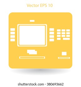 cash dispenser flat icon vector illustration