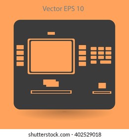 cash dispenser flat icon vector illustration